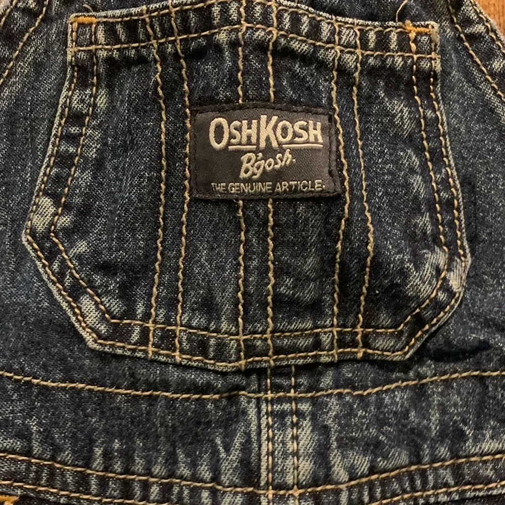 Vintage OshKosh B'Gosh Vestbak Denim Overalls Baby Size 6 Months‎ USA Made Blue